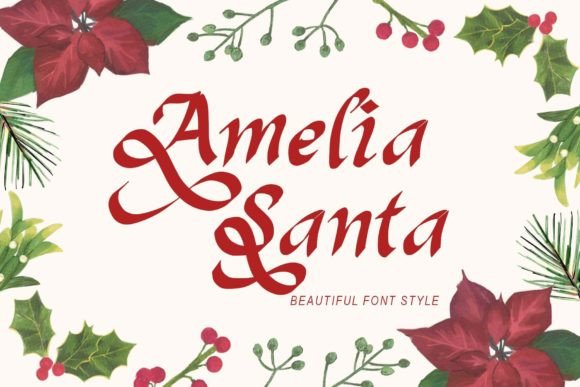 Amelia Santa Font: Elegant Script for Creative Projects